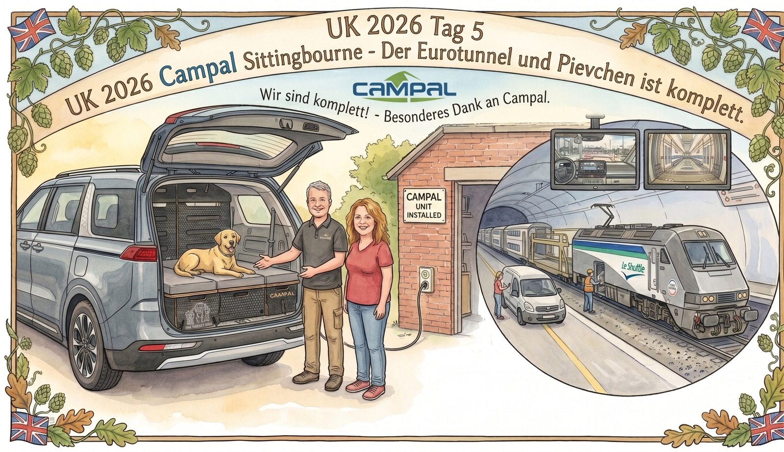 UK 2026 Tag 5 Campal Sittingbourne – Der Eurotunnel und Pievchen ist fertig