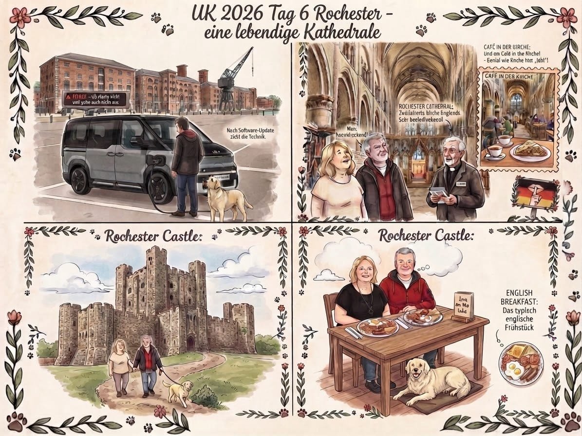 UK 2026 Tag 6 Rochester – Von ritterlichen Mauern, lebendigen Kathedralen und Software-Pannen
