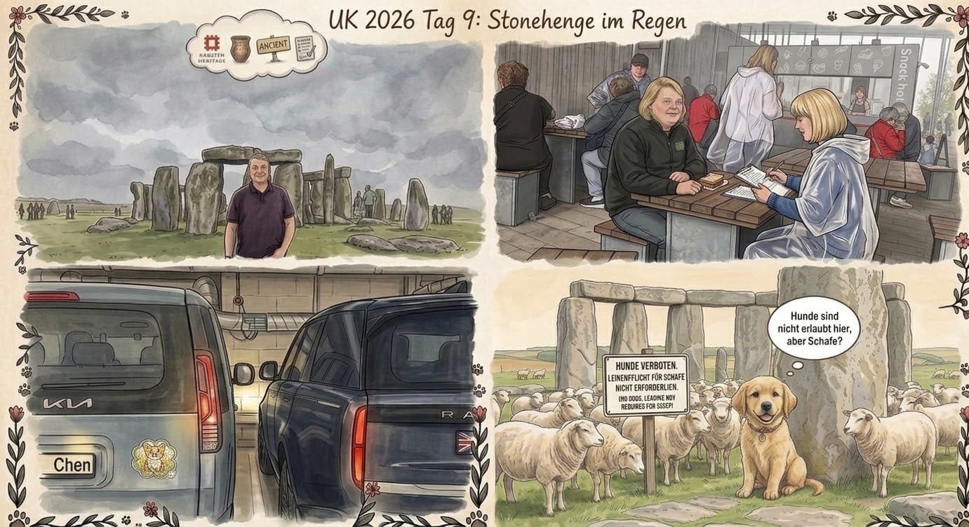 UK 2026 Tag 9 – Stonehenge im Regen