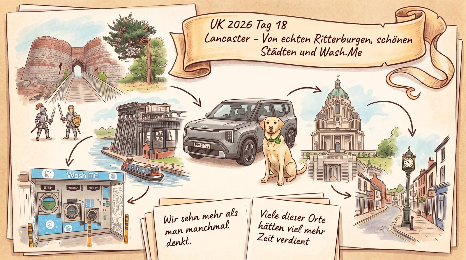 UK 2026 Tag 18 Lancaster – Von echten Ritterburgen, schönen Städten und Wash.Me