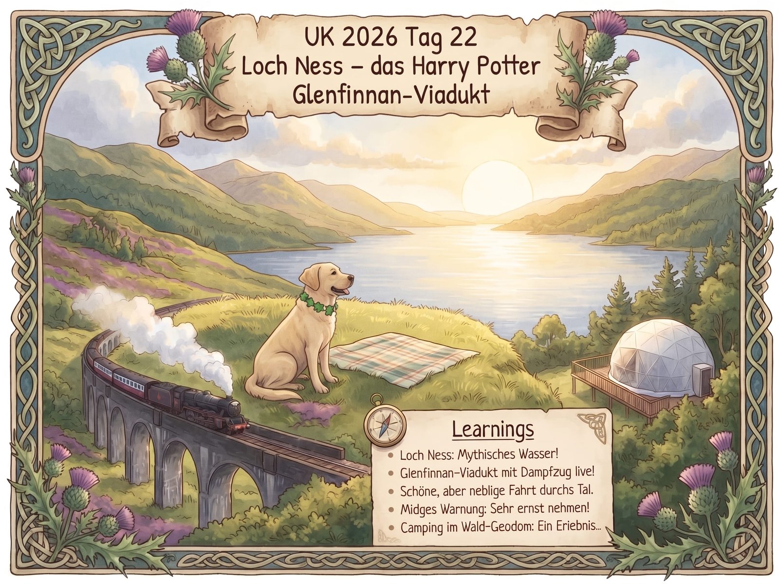UK 2026 Tag 22 Loch Ness – das Harry Potter Glenfinnan-Viadukt