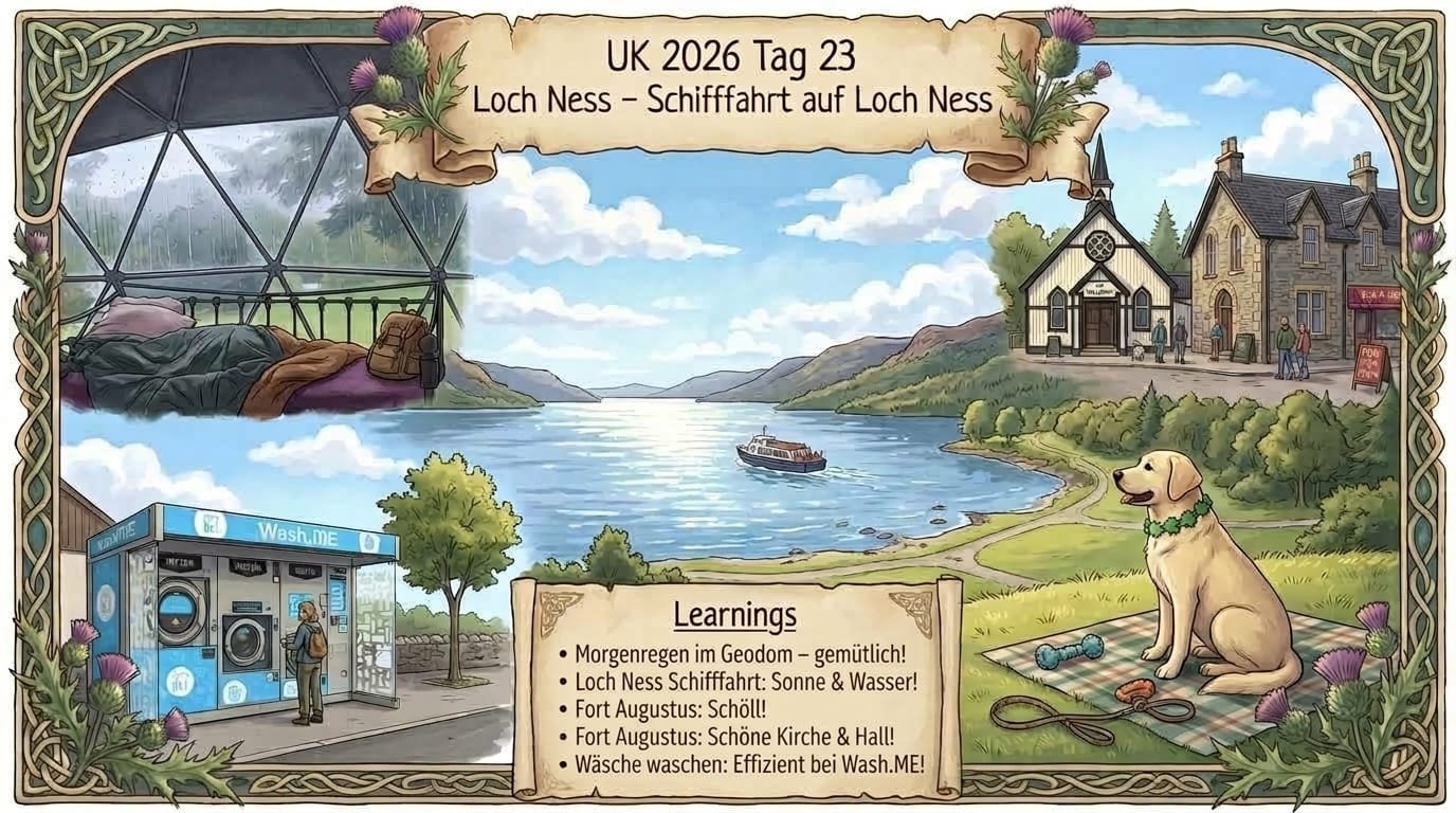 UK 2026 Tag 23 Loch Ness – Schifffahrt auf Loch Ness
