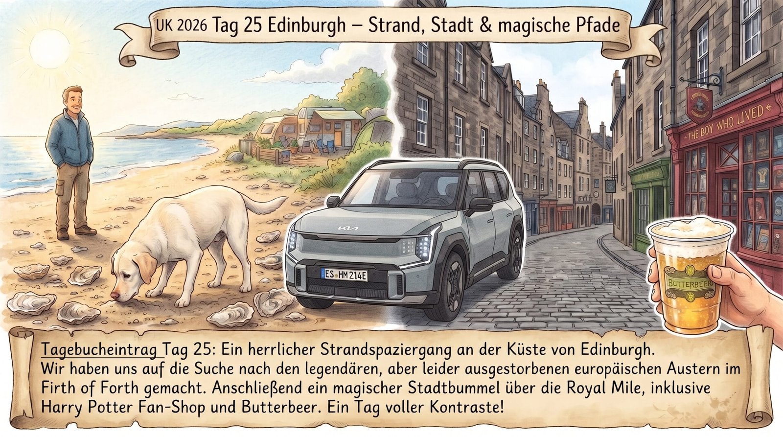 UK 2026 Tag 25 Edingburgh – Strand und Stadt