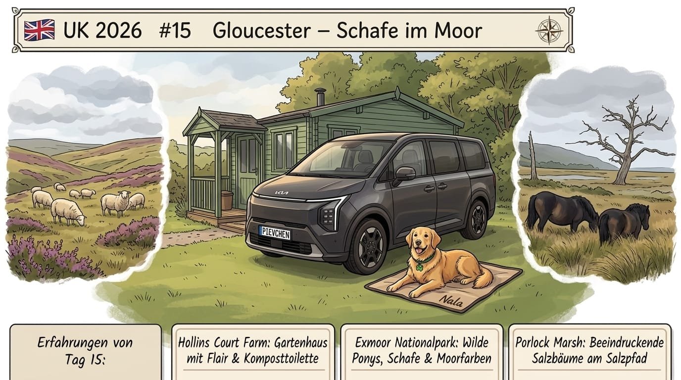 UK 2026 Tag 15 Gloucester – Pievchen vom Moor auf den Reiterhof